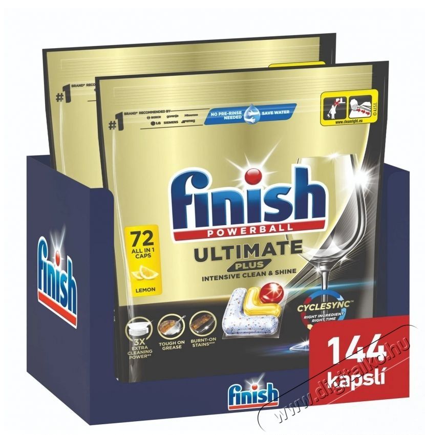 Finish Finish Ultimate Plus All in 1 Lemon Sparkle, 144 db H&aacute;ztart&aacute;s / Otthon / K&uuml;lt&eacute;r - Tiszt&iacute;t&oacute; / mos&oacute; - Kieg&eacute;sz&iacute;tő - 537809