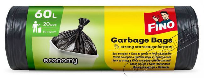 FINO Economy 60 l, 20 db H&aacute;ztart&aacute;s / Otthon / K&uuml;lt&eacute;r - Lak&aacute;sfelszerel&eacute;s - Szemetes zs&aacute;k / kieg&eacute;sz&iacute;tő - 504738