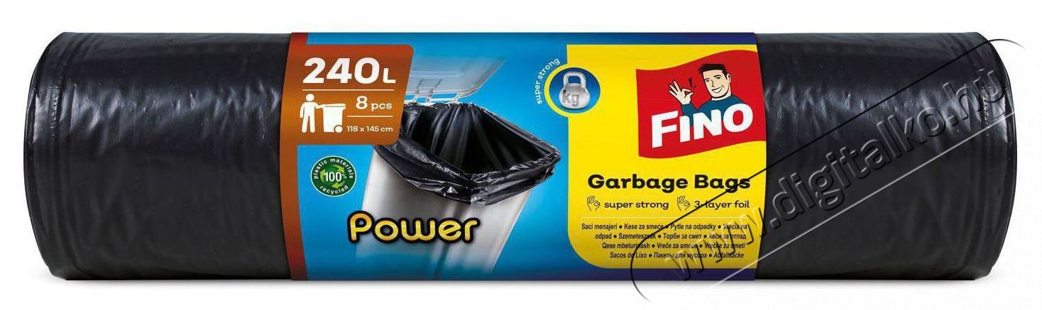 FINO Power 240 l, 8 db H&aacute;ztart&aacute;s / Otthon / K&uuml;lt&eacute;r - Lak&aacute;sfelszerel&eacute;s - Szemetes zs&aacute;k / kieg&eacute;sz&iacute;tő - 504740