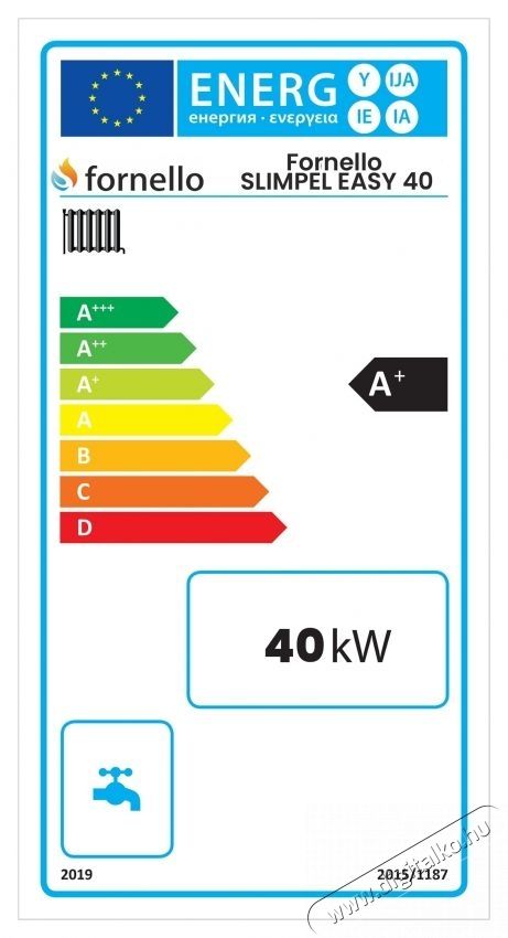 FORNELLO Slimpel Easy 40 kw-os pellet kaz&aacute;n H&aacute;ztart&aacute;s / Otthon / K&uuml;lt&eacute;r - Fűt&eacute;s - Kandall&oacute; - 536574