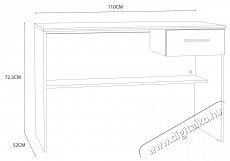 Forte Lupo &iacute;r&oacute;asztal, m&eacute;retek 110x52x72,3, Sonoma t&ouml;lgy/feh&eacute;r Iroda &eacute;s sz&aacute;m&iacute;t&aacute;stechnika - Egy&eacute;b sz&aacute;m&iacute;t&aacute;stechnikai term&eacute;k - 536587
