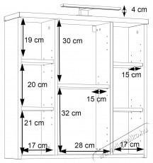 Forte Veris f&uuml;rdőszobai fali szekr&eacute;ny, 1 ajt&oacute;s, t&uuml;k&ouml;rrel &eacute;s LED-del, 68,6x20x68,1 cm, Sonoma t&ouml;lgy/szuperf&eacute;nyes feh&eacute;r H&aacute;ztart&aacute;s / Otthon / K&uuml;lt&eacute;r - F&uuml;rdőszoba / wc - Kieg&eacute;sz&iacute;tő - 536586