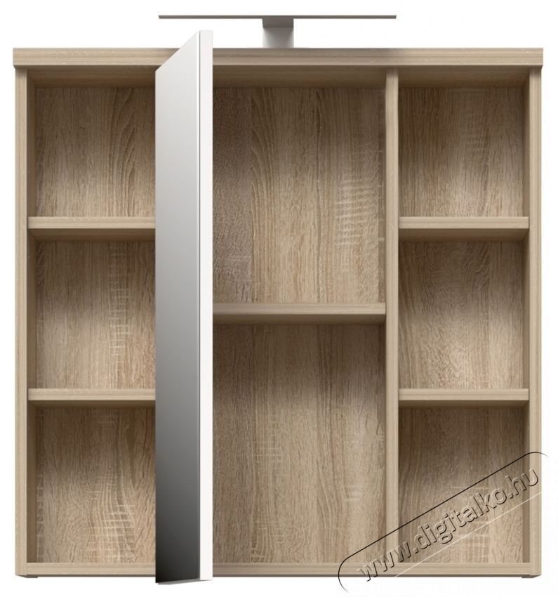 Forte Veris f&uuml;rdőszobai fali szekr&eacute;ny, 1 ajt&oacute;s, t&uuml;k&ouml;rrel &eacute;s LED-del, 68,6x20x68,1 cm, Sonoma t&ouml;lgy/szuperf&eacute;nyes feh&eacute;r H&aacute;ztart&aacute;s / Otthon / K&uuml;lt&eacute;r - F&uuml;rdőszoba / wc - Kieg&eacute;sz&iacute;tő - 536586