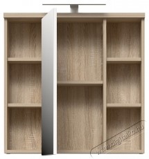 Forte Veris f&uuml;rdőszobai fali szekr&eacute;ny, 1 ajt&oacute;s, t&uuml;k&ouml;rrel &eacute;s LED-del, 68,6x20x68,1 cm, Sonoma t&ouml;lgy/szuperf&eacute;nyes feh&eacute;r H&aacute;ztart&aacute;s / Otthon / K&uuml;lt&eacute;r - F&uuml;rdőszoba / wc - Kieg&eacute;sz&iacute;tő - 536586