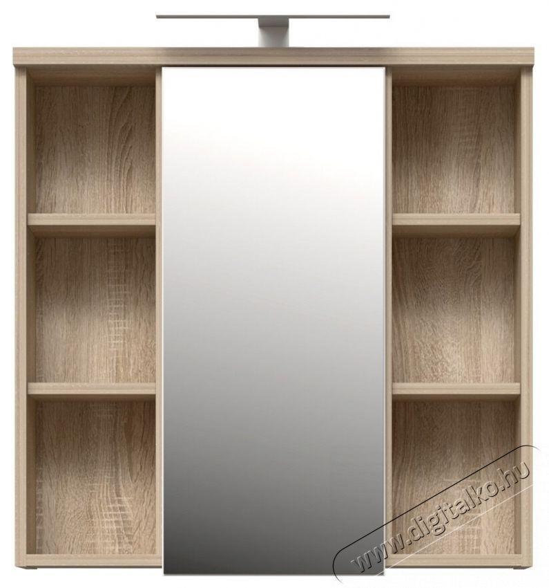 Forte Veris f&uuml;rdőszobai fali szekr&eacute;ny, 1 ajt&oacute;s, t&uuml;k&ouml;rrel &eacute;s LED-del, 68,6x20x68,1 cm, Sonoma t&ouml;lgy/szuperf&eacute;nyes feh&eacute;r H&aacute;ztart&aacute;s / Otthon / K&uuml;lt&eacute;r - F&uuml;rdőszoba / wc - Kieg&eacute;sz&iacute;tő - 536586