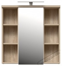 Forte Veris f&uuml;rdőszobai fali szekr&eacute;ny, 1 ajt&oacute;s, t&uuml;k&ouml;rrel &eacute;s LED-del, 68,6x20x68,1 cm, Sonoma t&ouml;lgy/szuperf&eacute;nyes feh&eacute;r H&aacute;ztart&aacute;s / Otthon / K&uuml;lt&eacute;r - F&uuml;rdőszoba / wc - Kieg&eacute;sz&iacute;tő - 536586