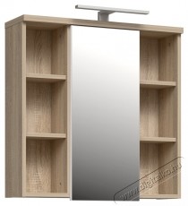 Forte Veris f&uuml;rdőszobai fali szekr&eacute;ny, 1 ajt&oacute;s, t&uuml;k&ouml;rrel &eacute;s LED-del, 68,6x20x68,1 cm, Sonoma t&ouml;lgy/szuperf&eacute;nyes feh&eacute;r H&aacute;ztart&aacute;s / Otthon / K&uuml;lt&eacute;r - F&uuml;rdőszoba / wc - Kieg&eacute;sz&iacute;tő - 536586