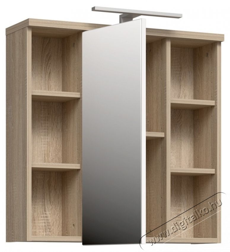 Forte Veris f&uuml;rdőszobai fali szekr&eacute;ny, 1 ajt&oacute;s, t&uuml;k&ouml;rrel &eacute;s LED-del, 68,6x20x68,1 cm, Sonoma t&ouml;lgy/szuperf&eacute;nyes feh&eacute;r H&aacute;ztart&aacute;s / Otthon / K&uuml;lt&eacute;r - F&uuml;rdőszoba / wc - Kieg&eacute;sz&iacute;tő - 536586