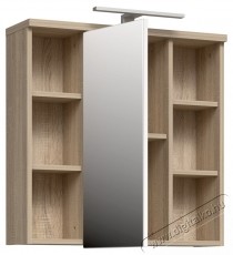 Forte Veris f&uuml;rdőszobai fali szekr&eacute;ny, 1 ajt&oacute;s, t&uuml;k&ouml;rrel &eacute;s LED-del, 68,6x20x68,1 cm, Sonoma t&ouml;lgy/szuperf&eacute;nyes feh&eacute;r H&aacute;ztart&aacute;s / Otthon / K&uuml;lt&eacute;r - F&uuml;rdőszoba / wc - Kieg&eacute;sz&iacute;tő - 536586