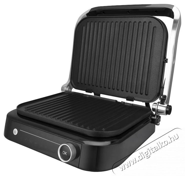 FRAM FEG-2100SSBK elektromos grill, 2100W, 7 program, rozsdamentes ac&eacute;l h&aacute;z Konyhai term&eacute;kek - S&uuml;tő-főzőlap, tűzhely (szabadon&aacute;ll&oacute;) - Mini s&uuml;tő / mini grill / mini konyha - 534274