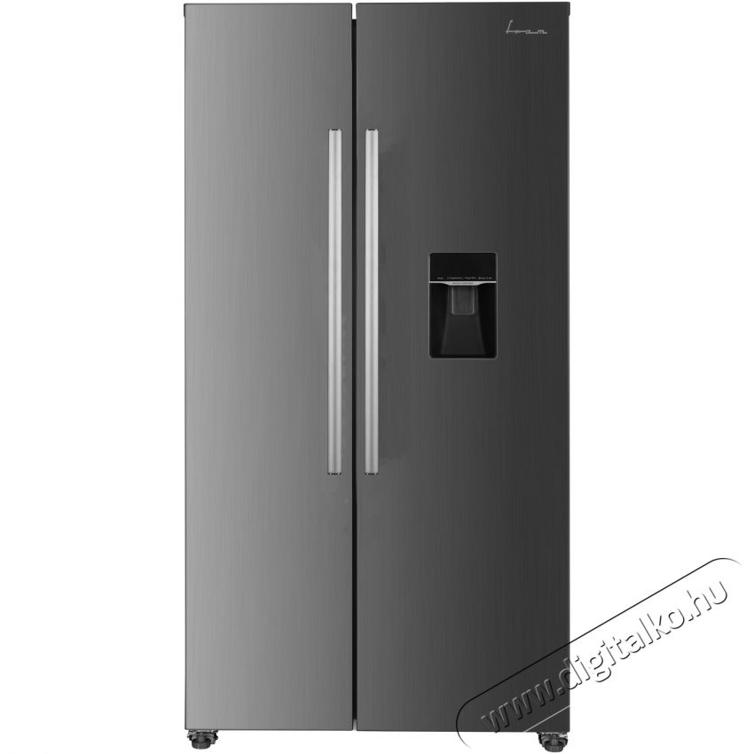 FRAM FSBS-HM440NFXWDE++ Side by side hűtőszekr&eacute;ny, 439 l, No Frost, E energiaoszt&aacute;ly, kompresszor inverter, kijelző, v&iacute;zadagol&oacute;, intelligens funkci&oacute;, M 176,5 cm, ez&uuml;st Konyhai term&eacute;kek - Hűtő, fagyaszt&oacute; (szabadon&aacute;ll&oacute;) - Amerikai t&iacute;pus&uacute; Side By Side hűtő - 535208
