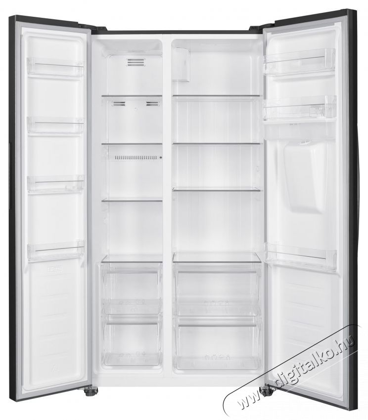 FRAM FSBS-HM440NFXWDE++ Side by side hűtőszekr&eacute;ny, 439 l, No Frost, E energiaoszt&aacute;ly, kompresszor inverter, kijelző, v&iacute;zadagol&oacute;, intelligens funkci&oacute;, M 176,5 cm, ez&uuml;st Konyhai term&eacute;kek - Hűtő, fagyaszt&oacute; (szabadon&aacute;ll&oacute;) - Amerikai t&iacute;pus&uacute; Side By Side hűtő - 535208