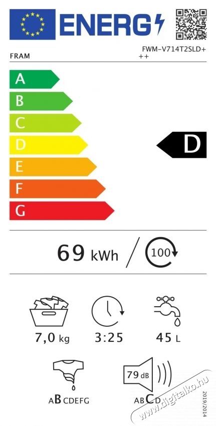 FRAM FWM-V714T2SLD+++ Mos&oacute;g&eacute;p H&aacute;ztart&aacute;s / Otthon / K&uuml;lt&eacute;r - Mos&oacute;g&eacute;p / sz&aacute;r&iacute;t&oacute;g&eacute;p - El&ouml;lt&ouml;ltős norm&aacute;l (60cm-ig) mos&oacute;g&eacute;p - 535210