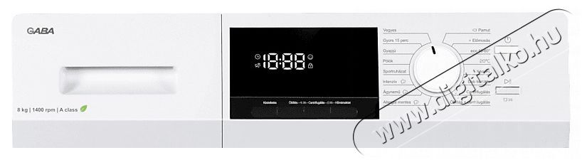 Gaba GTW-814A el&ouml;lt&ouml;ltős 8 kil&oacute;s mos&oacute;g&eacute;p H&aacute;ztart&aacute;s / Otthon / K&uuml;lt&eacute;r - Mos&oacute;g&eacute;p / sz&aacute;r&iacute;t&oacute;g&eacute;p - El&ouml;lt&ouml;ltős norm&aacute;l (60cm-ig) mos&oacute;g&eacute;p - 499759