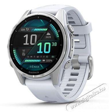 Garmin 010-02903-00 fenix 8 AMOLED (43mm) feh&eacute;r szilikon p&aacute;ntos ez&uuml;st okos&oacute;ra Mobil / Kommunik&aacute;ci&oacute; / Smart - Okos eszk&ouml;z - Okos&oacute;ra - 514624
