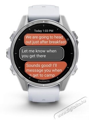 Garmin 010-02903-00 fenix 8 AMOLED (43mm) feh&eacute;r szilikon p&aacute;ntos ez&uuml;st okos&oacute;ra Mobil / Kommunik&aacute;ci&oacute; / Smart - Okos eszk&ouml;z - Okos&oacute;ra - 514624