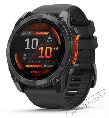Garmin 010-02905-00 fenix 8 AMOLED (51mm) szilikon p&aacute;ntos fekete okos&oacute;ra Mobil / Kommunik&aacute;ci&oacute; / Smart - Okos eszk&ouml;z - Okos&oacute;ra - 514625