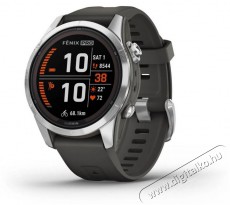 Garmin Fenix 7S Pro Solar - ez&uuml;st, grafitsz&uuml;rke szilikon sz&iacute;jjal Mobil / Kommunik&aacute;ci&oacute; / Smart - Okos eszk&ouml;z - Okos&oacute;ra - 522725