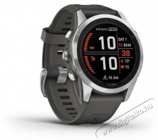 Garmin Fenix 7S Pro Solar - ez&uuml;st, grafitsz&uuml;rke szilikon sz&iacute;jjal Mobil / Kommunik&aacute;ci&oacute; / Smart - Okos eszk&ouml;z - Okos&oacute;ra - 522725