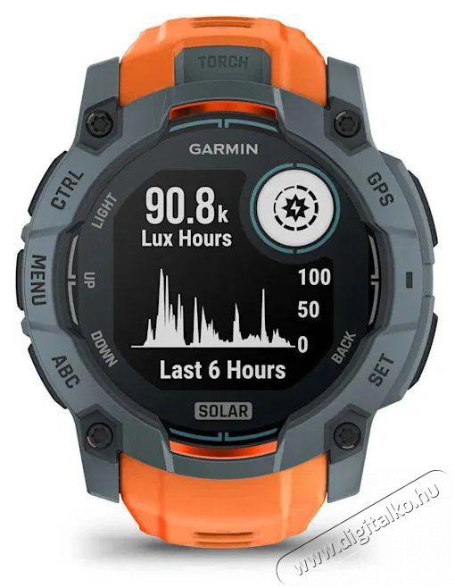 Garmin Instinct 3 50mm Solar, sz&uuml;rke + narancss&aacute;rga sz&iacute;j Mobil / Kommunik&aacute;ci&oacute; / Smart - Okos eszk&ouml;z - Okos&oacute;ra - 522745