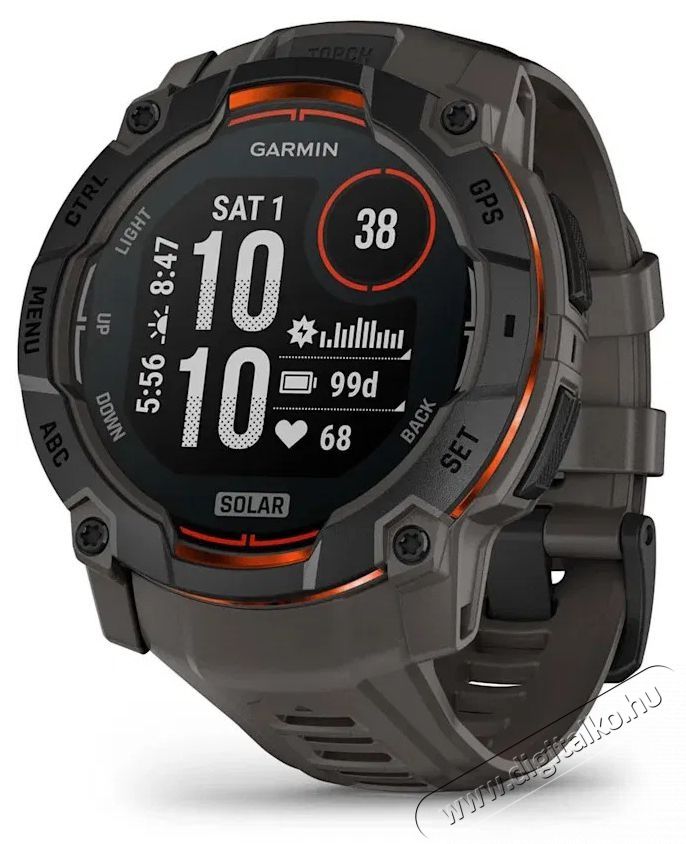 Garmin Instinct 3 50mm Solar, fekete + s&ouml;t&eacute;tsz&uuml;rke sz&iacute;j Mobil / Kommunik&aacute;ci&oacute; / Smart - Okos eszk&ouml;z - Okos&oacute;ra - 527185