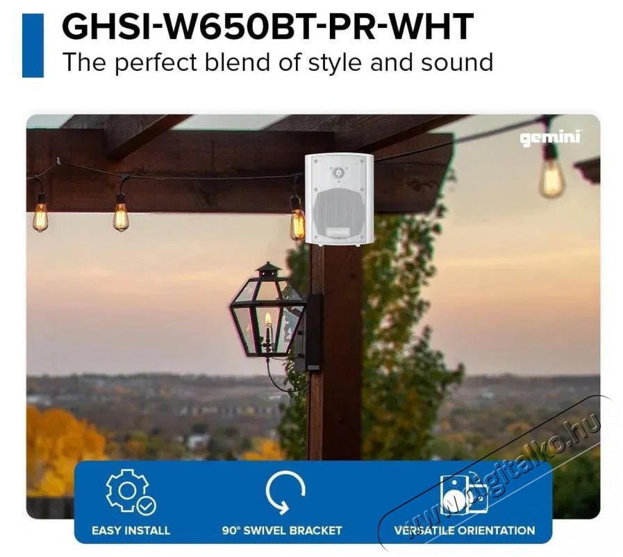 Gemini GHSI-W650BT-PR White Audio-Video / Hifi / Multim&eacute;dia - Hangfal - Hangfalszett - H&aacute;l&oacute;zatr&oacute;l műk&ouml;dő vezet&eacute;k n&eacute;lk&uuml;li hangsug&aacute;rz&oacute; - 522764
