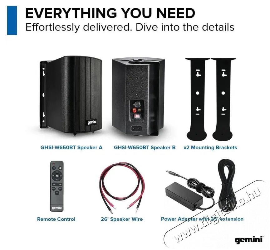 Gemini GHSI-W650BT-PR White Audio-Video / Hifi / Multim&eacute;dia - Hangfal - Hangfalszett - H&aacute;l&oacute;zatr&oacute;l műk&ouml;dő vezet&eacute;k n&eacute;lk&uuml;li hangsug&aacute;rz&oacute; - 522764