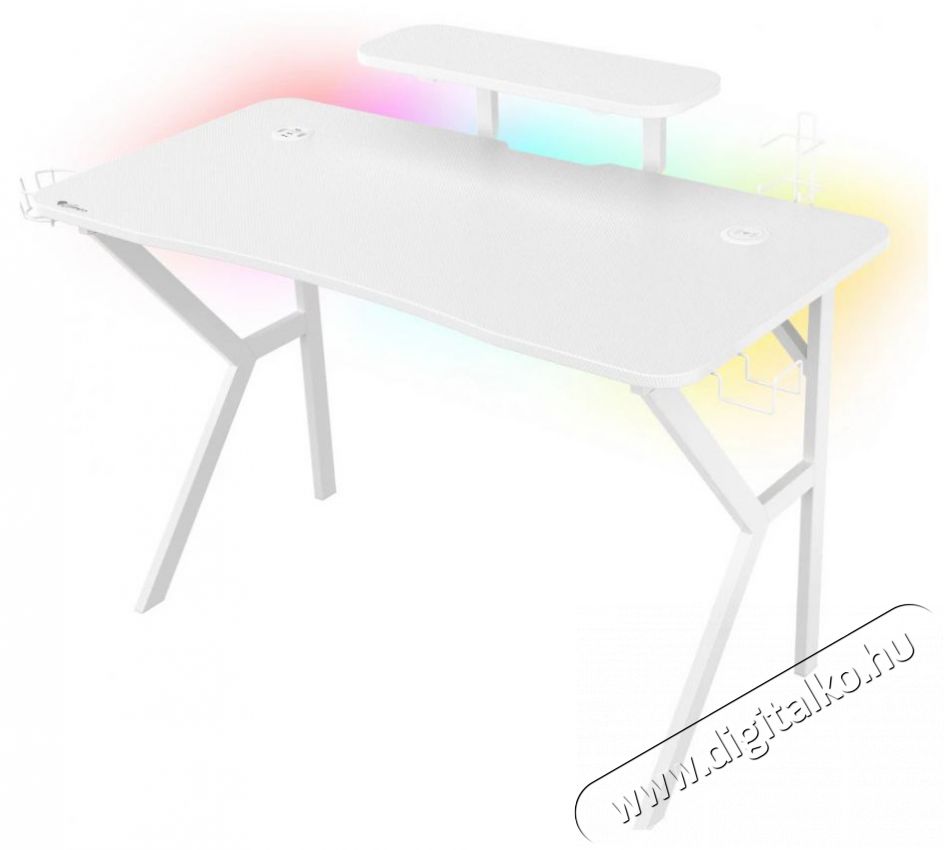 Genesis HOLM 320 - RGB, feh&eacute;r, 120 x 60cm gamer asztal Iroda &eacute;s sz&aacute;m&iacute;t&aacute;stechnika - Egy&eacute;b sz&aacute;m&iacute;t&aacute;stechnikai term&eacute;k - 530749