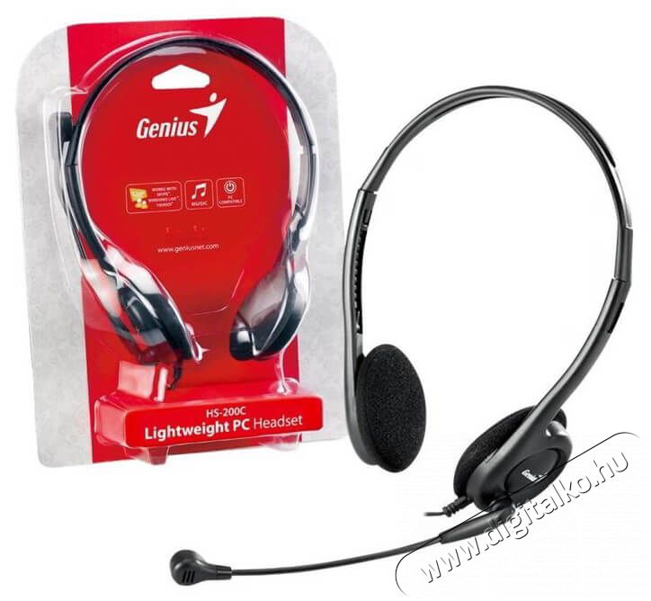 Genius HS-200C headset - fekete Audio-Video / Hifi / Multim&eacute;dia - F&uuml;l &eacute;s Fejhallgat&oacute;k - Fejhallgat&oacute; mikrofonnal / headset - 367553