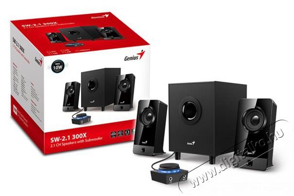 Genius SW-2.1 300X fekete hangsz&oacute;r&oacute; Audio-Video / Hifi / Multim&eacute;dia - Hangfal - Hangfalszett - Polc / &aacute;llv&aacute;nyos/ h&aacute;tt&eacute;r hangsug&aacute;rz&oacute; - 385855