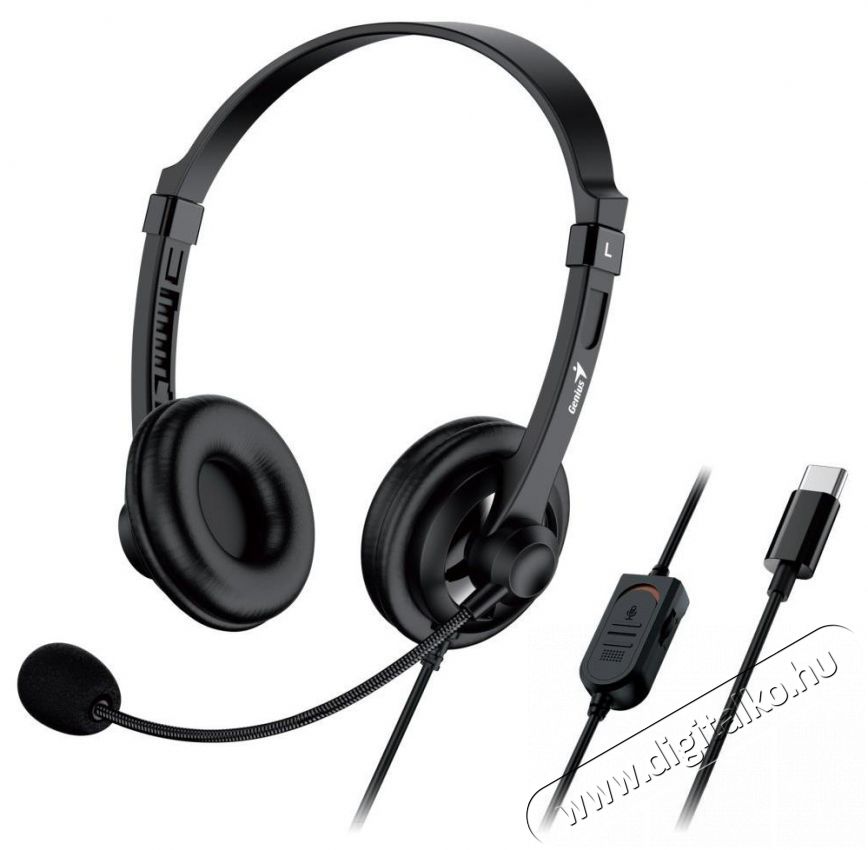 Genius HS-230U USB-C Audio-Video / Hifi / Multim&eacute;dia - F&uuml;l &eacute;s Fejhallgat&oacute;k - Fejhallgat&oacute; - 509947