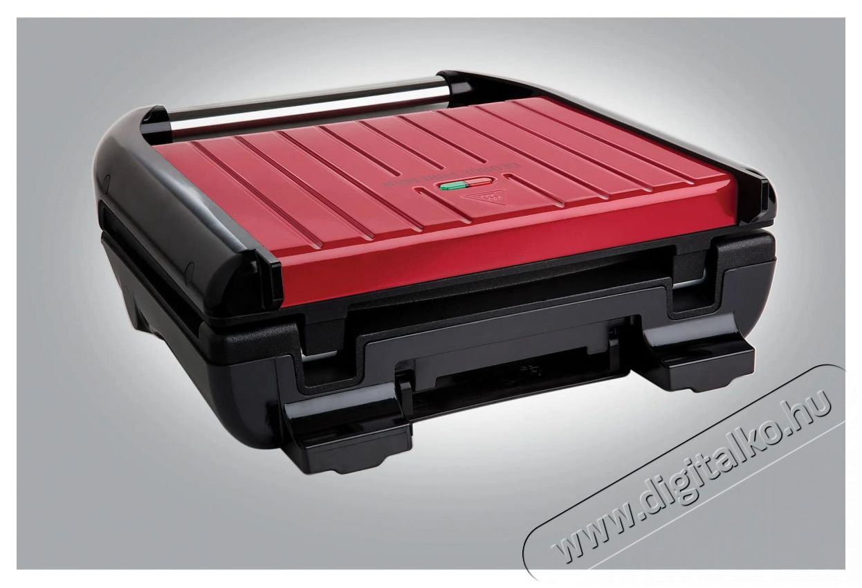 George Foreman 25030-56 Gril Compact Steel Red Konyhai term&eacute;kek - Konyhai kisg&eacute;p (s&uuml;t&eacute;s / főz&eacute;s / hűt&eacute;s / &eacute;telk&eacute;sz&iacute;t&eacute;s) - Kontakt grill s&uuml;tő / s&uuml;tőlap - 522786