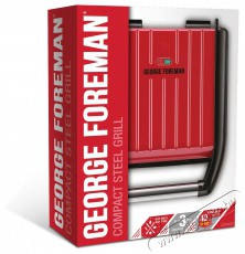 George Foreman 25030-56 Gril Compact Steel Red Konyhai term&eacute;kek - Konyhai kisg&eacute;p (s&uuml;t&eacute;s / főz&eacute;s / hűt&eacute;s / &eacute;telk&eacute;sz&iacute;t&eacute;s) - Kontakt grill s&uuml;tő / s&uuml;tőlap - 522786