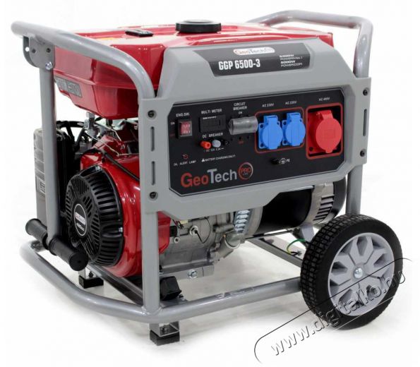 GEOTECH GGP6500-3 AVR, 6,5kVA, h&aacute;romf&aacute;zis benzines &aacute;ramfejlesztő H&aacute;ztart&aacute;s / Otthon / K&uuml;lt&eacute;r - Szersz&aacute;m - &Aacute;ramfejlesztő - 407078