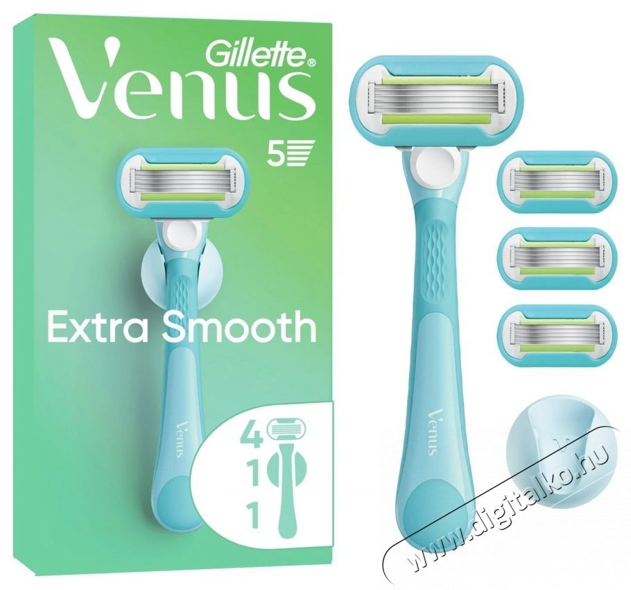 GILLETTE Venus Extra Smooth + 4 fej &eacute;s fali tart&oacute; Sz&eacute;ps&eacute;g&aacute;pol&aacute;s / Eg&eacute;szs&eacute;g - Szőrtelen&iacute;tő / borotva - Női szőrtelen&iacute;tő - 537836