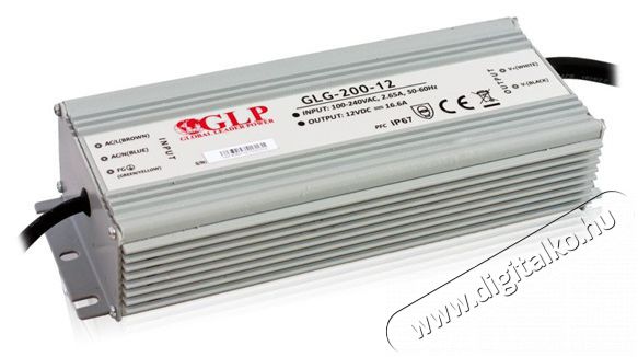 GLP GLG-200 12V/16.6A 200W IP67 PFC szűrős LED t&aacute;pegys&eacute;g H&aacute;ztart&aacute;s / Otthon / K&uuml;lt&eacute;r - Vil&aacute;g&iacute;t&aacute;s / elektromoss&aacute;g - L&aacute;mpa kieg&eacute;sz&iacute;tő - 407847