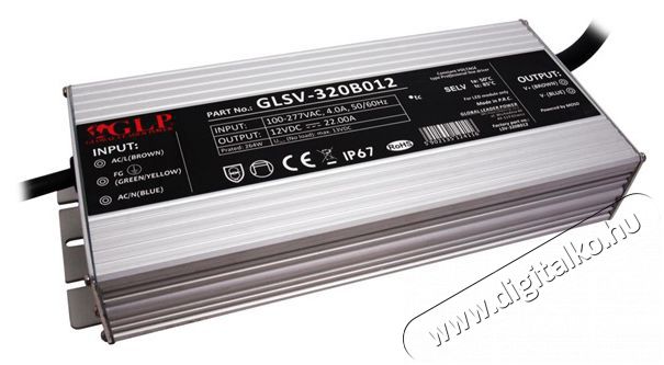 GLP GLSV-320B012 12V/21.66A 264W IP67 LED t&aacute;pegys&eacute;g H&aacute;ztart&aacute;s / Otthon / K&uuml;lt&eacute;r - Vil&aacute;g&iacute;t&aacute;s / elektromoss&aacute;g - L&aacute;mpa kieg&eacute;sz&iacute;tő - 407832