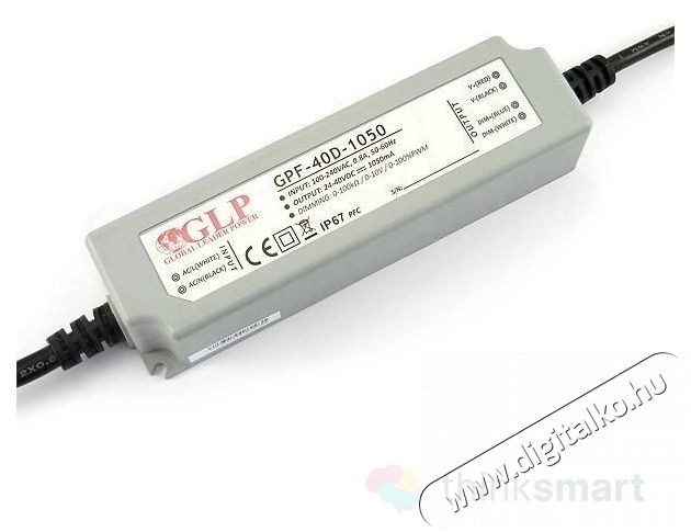 GLP GPF-40D-1050 42W 24~40V 1050mA IP67 LED t&aacute;pegys&eacute;g H&aacute;ztart&aacute;s / Otthon / K&uuml;lt&eacute;r - Vil&aacute;g&iacute;t&aacute;s / elektromoss&aacute;g - L&aacute;mpa kieg&eacute;sz&iacute;tő - 405540