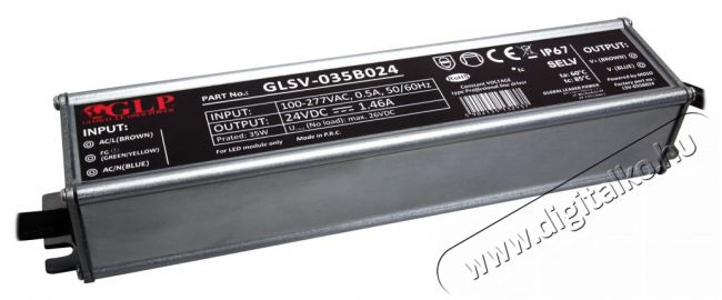 GLP GLSV-035B024 24V/1.46A 35W IP67 LED t&aacute;pegys&eacute;g H&aacute;ztart&aacute;s / Otthon / K&uuml;lt&eacute;r - Vil&aacute;g&iacute;t&aacute;s / elektromoss&aacute;g - L&aacute;mpa kieg&eacute;sz&iacute;tő - 405418