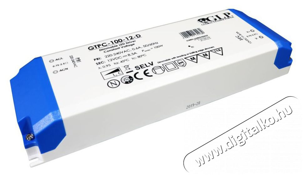 GLP GTPC-100-12-D 12V/8.3A 100W IP20 LED t&aacute;pegys&eacute;g H&aacute;ztart&aacute;s / Otthon / K&uuml;lt&eacute;r - Vil&aacute;g&iacute;t&aacute;s / elektromoss&aacute;g - L&aacute;mpa kieg&eacute;sz&iacute;tő - 405422