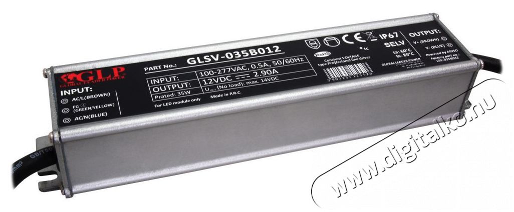 GLP GLSV-035B012 12V/2.9A 35W IP67 LED t&aacute;pegys&eacute;g H&aacute;ztart&aacute;s / Otthon / K&uuml;lt&eacute;r - Vil&aacute;g&iacute;t&aacute;s / elektromoss&aacute;g - L&aacute;mpa kieg&eacute;sz&iacute;tő - 405496
