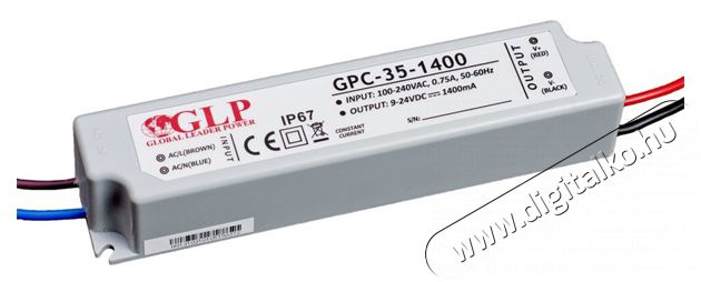 GLP GPCP-35-1400 33.6W 12~24V 1400mA IP67 LED t&aacute;pegys&eacute;g H&aacute;ztart&aacute;s / Otthon / K&uuml;lt&eacute;r - Vil&aacute;g&iacute;t&aacute;s / elektromoss&aacute;g - L&aacute;mpa kieg&eacute;sz&iacute;tő - 405695