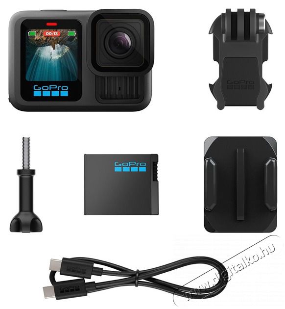 GoPro Hero13 CHDHX-131-RW fekete sportkamera F&eacute;nyk&eacute;pezőg&eacute;p / kamera - Sport kamera - 4K felbont&aacute;s&uacute; - 507102