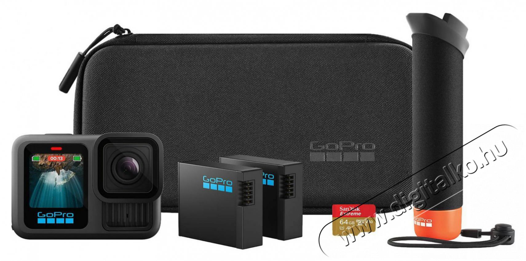 GoPro HERO13 Black csomag F&eacute;nyk&eacute;pezőg&eacute;p / kamera - Sport kamera - 4K felbont&aacute;s&uacute; - 519882