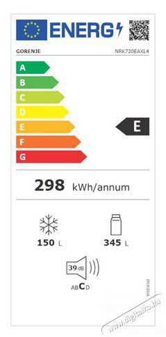 Gorenje NRK720EAXL4 Hűtő alulfagyaszt&oacute;s Konyhai term&eacute;kek - Hűtő, fagyaszt&oacute; (szabadon&aacute;ll&oacute;) - Alulfagyaszt&oacute;s kombin&aacute;lt hűtő - 383713