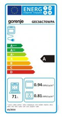 Gorenje GECS6C70WPA Elektromos tűzhely Konyhai term&eacute;kek - S&uuml;tő-főzőlap, tűzhely (szabadon&aacute;ll&oacute;) - Elektromos tűzhely (szabadon&aacute;ll&oacute;) - 400179