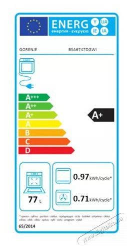 Gorenje  BSA6747DGWI be&eacute;p&iacute;thető s&uuml;tő Konyhai term&eacute;kek - S&uuml;tő-főzőlap, tűzhely (be&eacute;p&iacute;thető) - S&uuml;tő (be&eacute;p&iacute;thető) - 494294