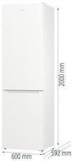 Gorenje NRK6202EW4 KitchenFit Hűtőszekr&eacute;ny Konyhai term&eacute;kek - Hűtő, fagyaszt&oacute; (szabadon&aacute;ll&oacute;) - Alulfagyaszt&oacute;s kombin&aacute;lt hűtő - 499770