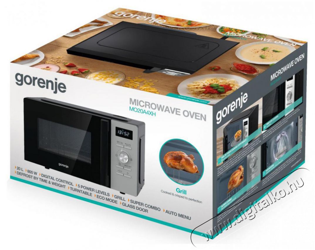 Gorenje MO20A4XH Konyhai term&eacute;kek - Mikrohull&aacute;m&uacute; s&uuml;tő - Mikrohull&aacute;m&uacute; s&uuml;tő (szabadon&aacute;ll&oacute;) - 499745