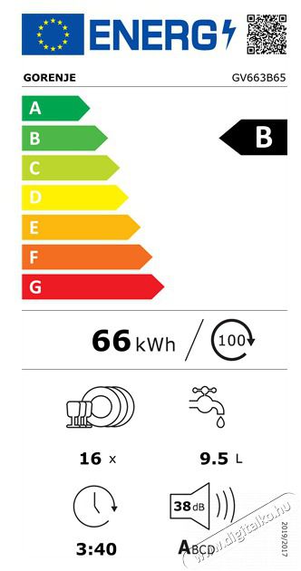 Gorenje GV663B65 be&eacute;p&iacute;thető 16 ter&iacute;t&eacute;kes mosogat&oacute;g&eacute;p Konyhai term&eacute;kek - Mosogat&oacute;g&eacute;p - Norm&aacute;l (60cm) be&eacute;p&iacute;thető mosogat&oacute;g&eacute;p - 501493